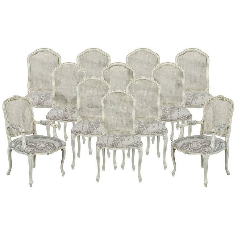 Set of 6 Louis Quinze Custom Dining Side Chairs For Sale at 1stdibs