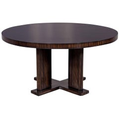 Custom Modern Round Macassar Dining Table