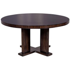 Custom Modern Round Macassar Dining Table
