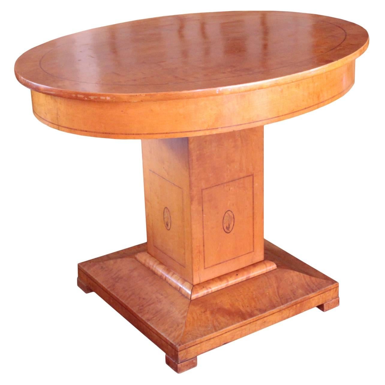 Swedish Jugendstil Period Oval Center Table For Sale