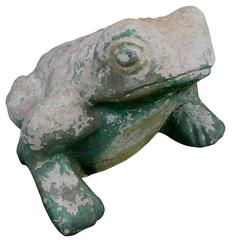 Antique Concrete Frog for the Garden, circa 1920s