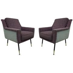 Pair of Italian Midcentury Lounge Chairs Attributed to Federico Munari