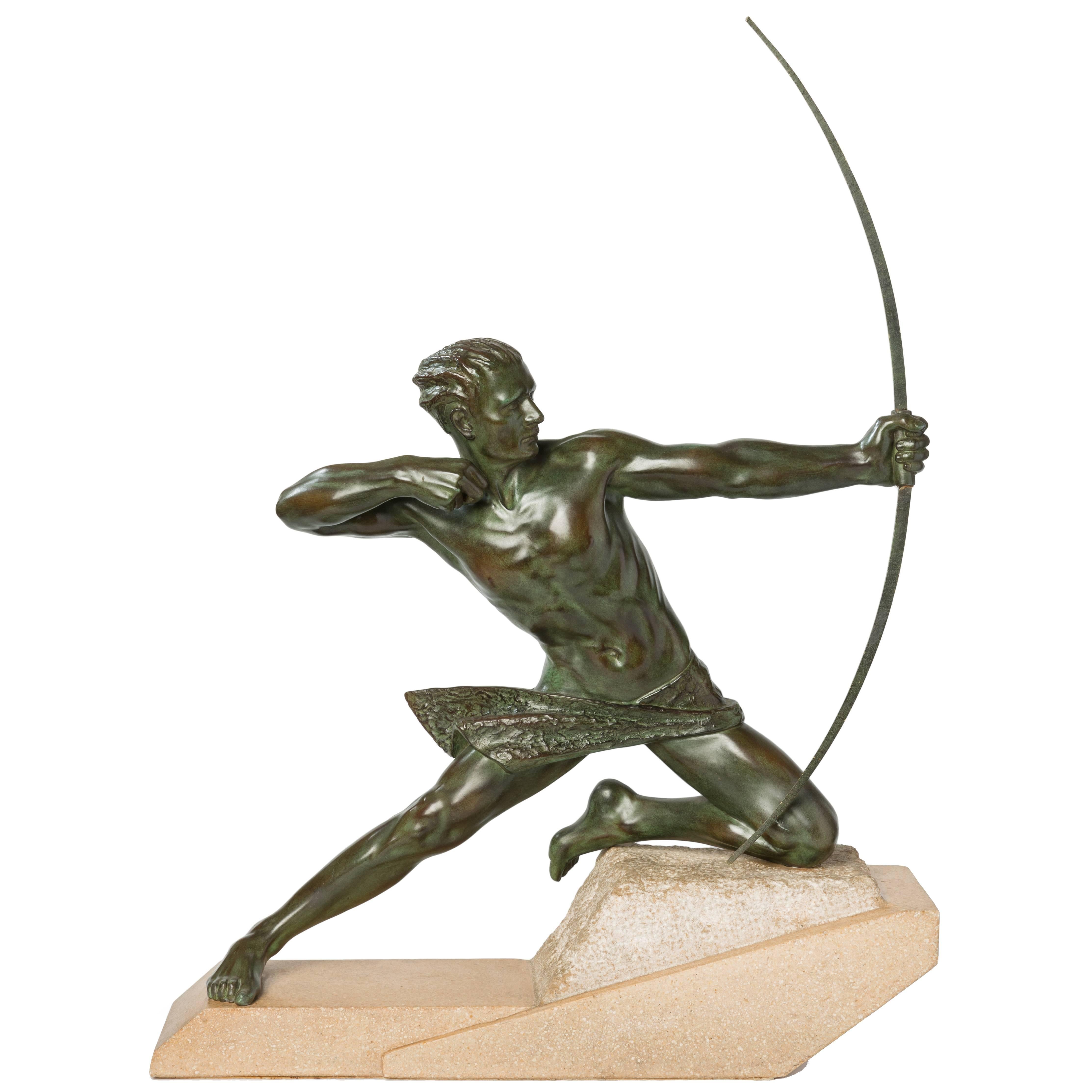 Max Le Verrier  Bronze "Spartiate" ( Ein Bogenschütze ) im Angebot
