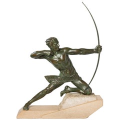 Antique Max Le Verrier  Bronze "Spartiate" ( An Archer )