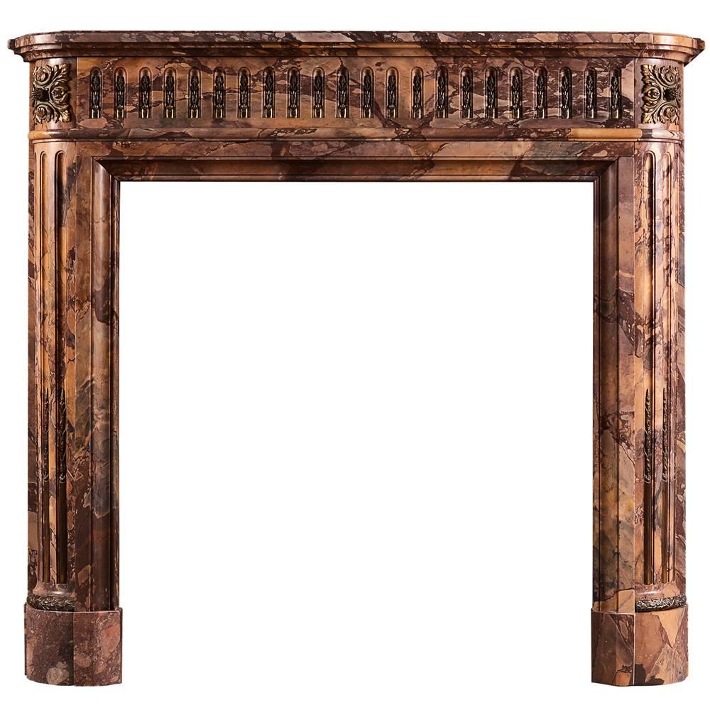 Petite Louis XVI Style Marble Fireplace Mantel For Sale