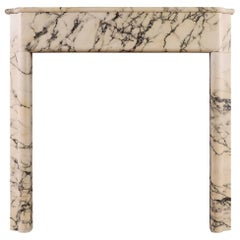 Art Deco Fireplace Mantel in Italian Pavonazzo Marble