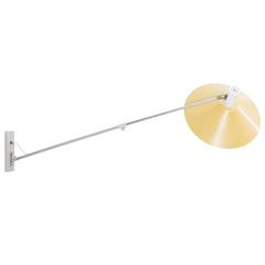 Vintage JJM Hoogervorst 1950s yellow ANVIA 'Fishing rod' wall lamp