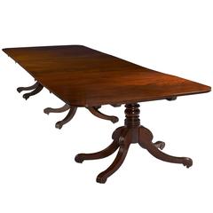 Early 19th Century Regency Mahogany Three Pedestal Dining Table