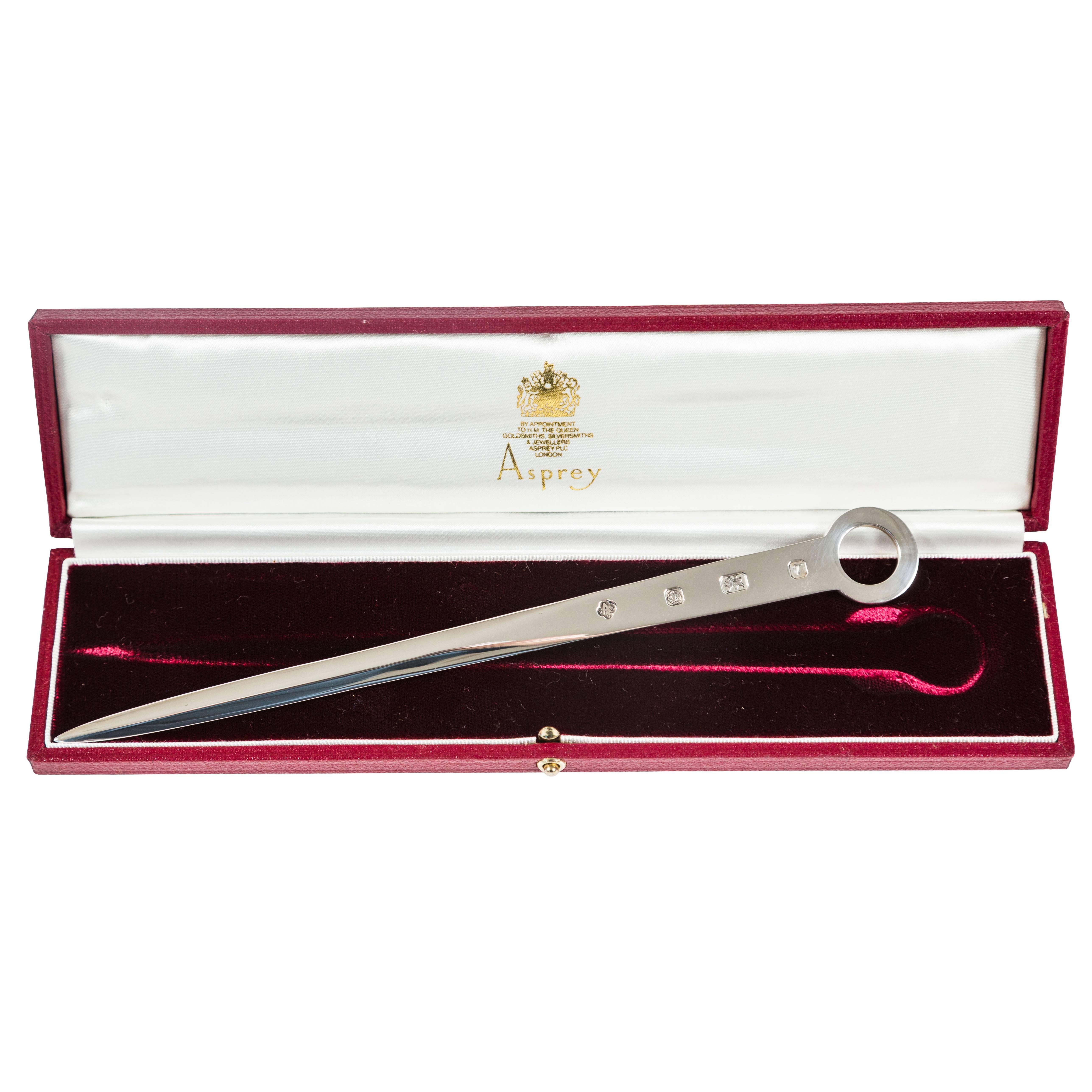 Attractive Silver Letter Opener by Asprey London