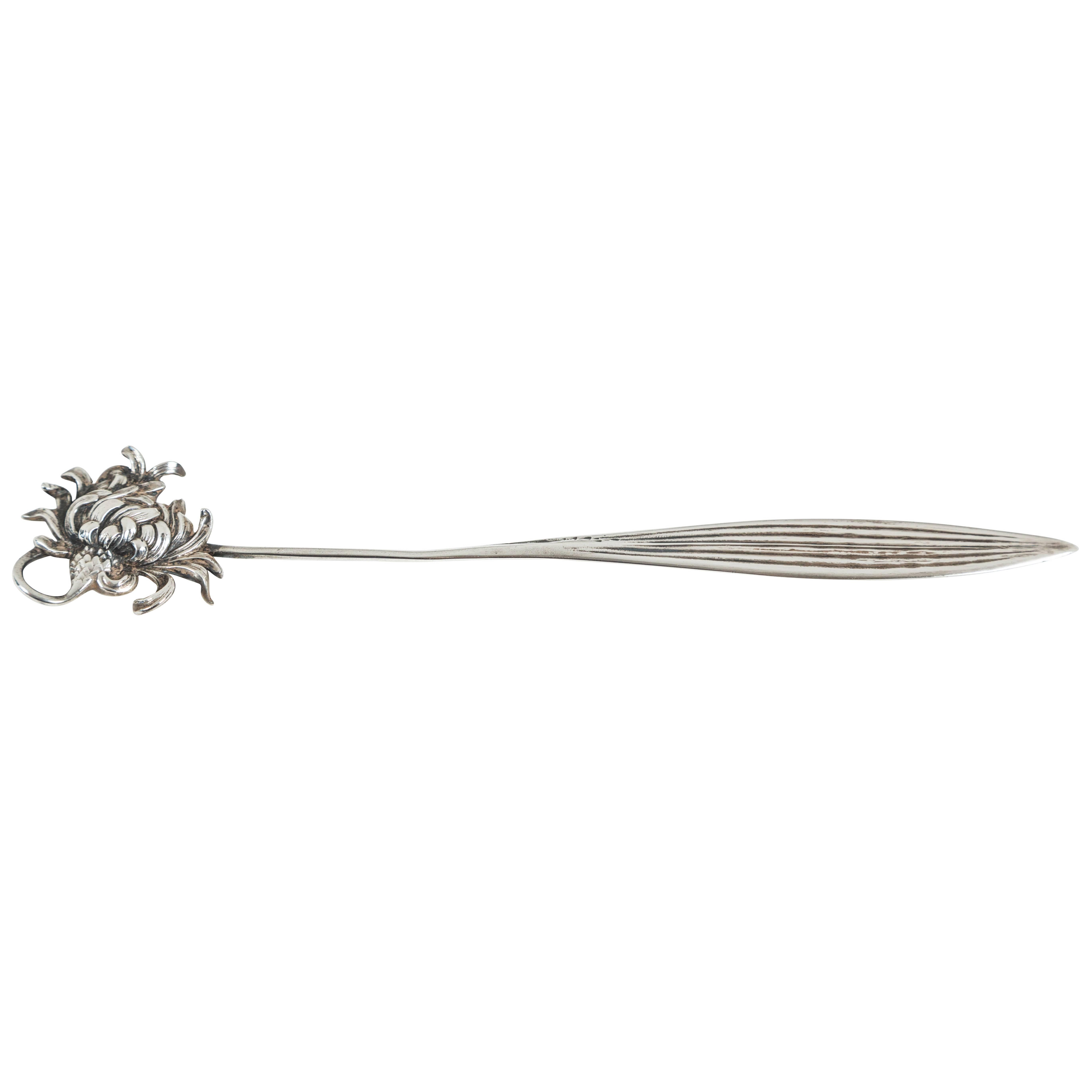 Unique Sterling Chrysanthemum Letter Opener by George W. Shiebler