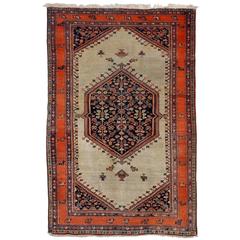 Antique Early 20th Century Ferahan Persian Cotton and Wool Rug