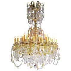 Large Louis XV Style Gilt-Bronze and Baccarat Chandelier from The Spelling Manor