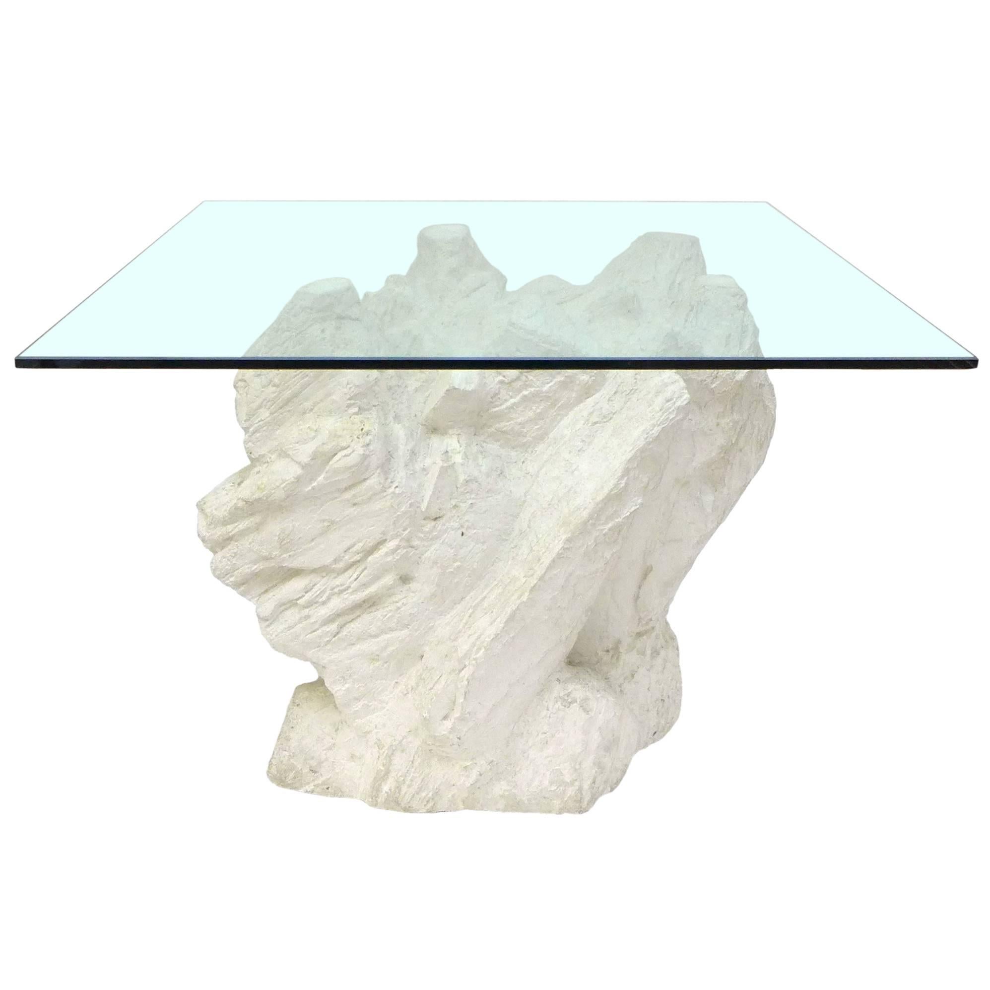 Cast Plaster Faux Rock Side Table by Sirmos