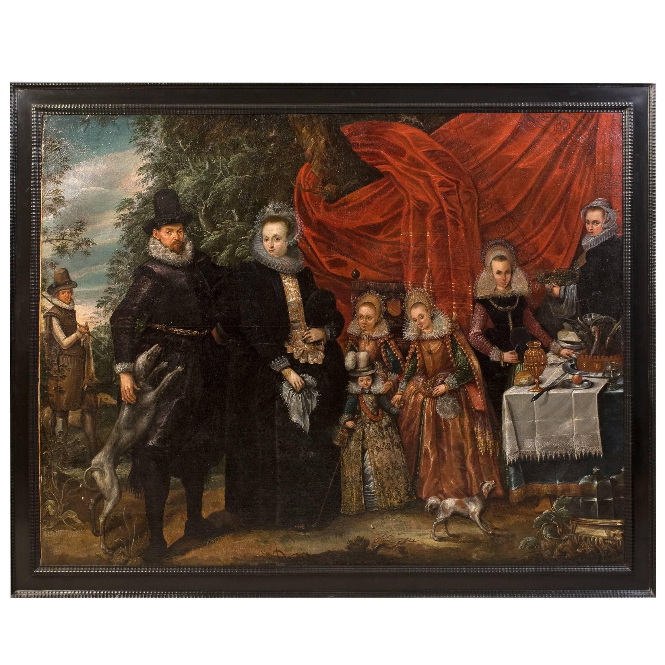 Portrait of a Noble Family in the Landscape, circa 1600 For Sale