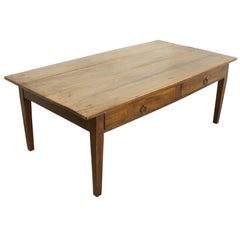 Antique French Two-Drawer Cherry Coffee Table