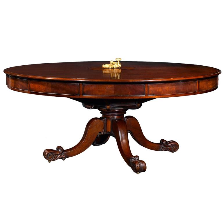 Irish Mahogany Dining and Games Table at 1stDibs