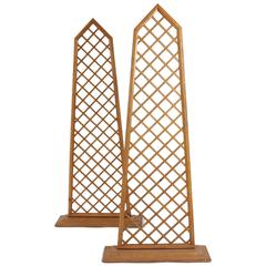 Pair of Wall Screens in Wood, circa 1970-1980 from Maison Siegel