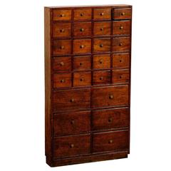 Antique 19th Century French Spice Cabinet, 26 Drawers, Old Finish