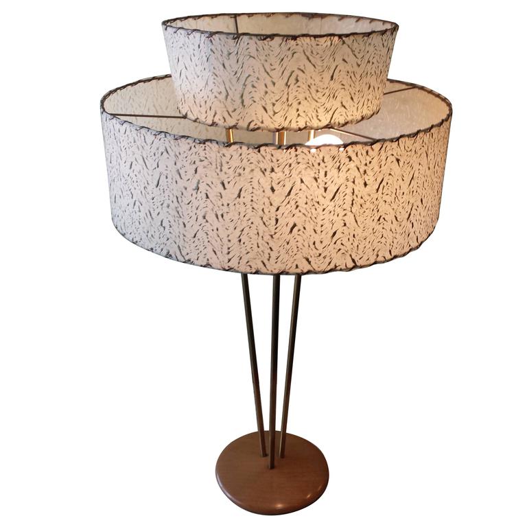 Gerald Thurston Stiffel 1950s Table Brass And Wood Lamp For At Gerald Thurston Stiffel 1950s Table Brass And Wood Lamp For