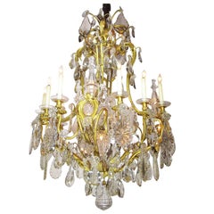 19th Century Gilt Bronze and Crystal Chandelier from the Spelling Manor