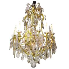 19th Century Gilt Bronze and Crystal Chandelier from the Spelling Manor 12