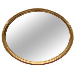 Large Regency Mirror with a Moulded and Gilt Oval Frame 10