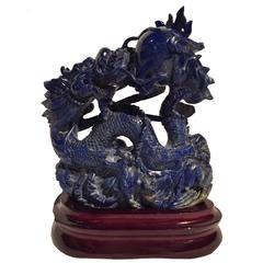 Vintage Natural Lapis Lazuli Dragon