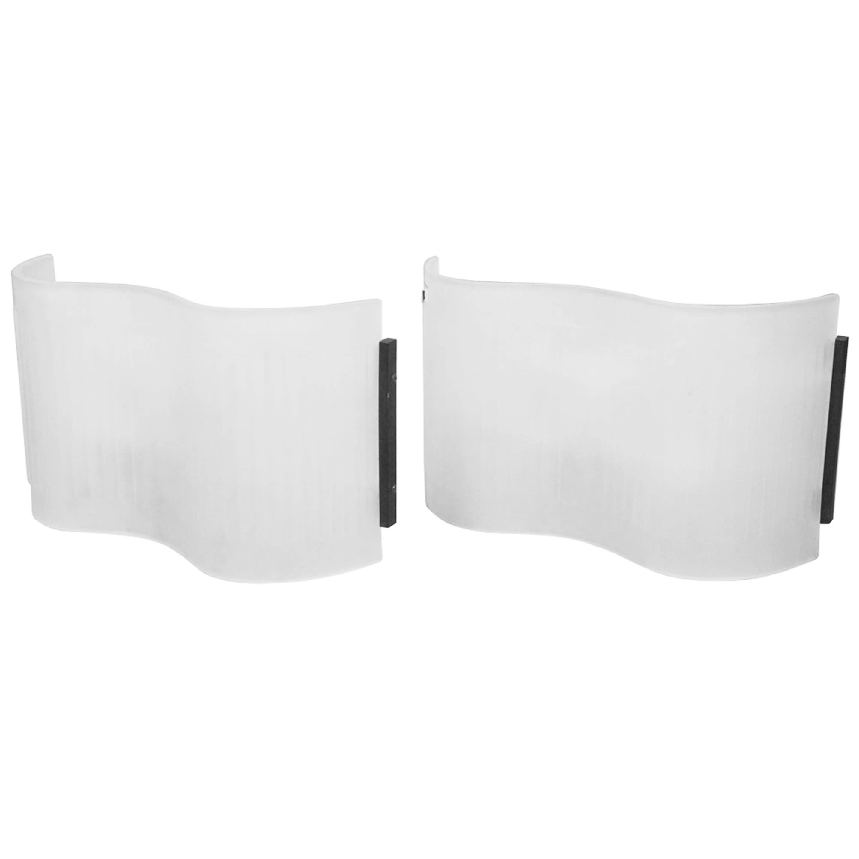 Pair of Frosted Glass Sconces by Artemide
