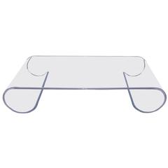 "Scroll" Lucite Coffee Table with Bullnose Edges by Amparo Calderon Tapia