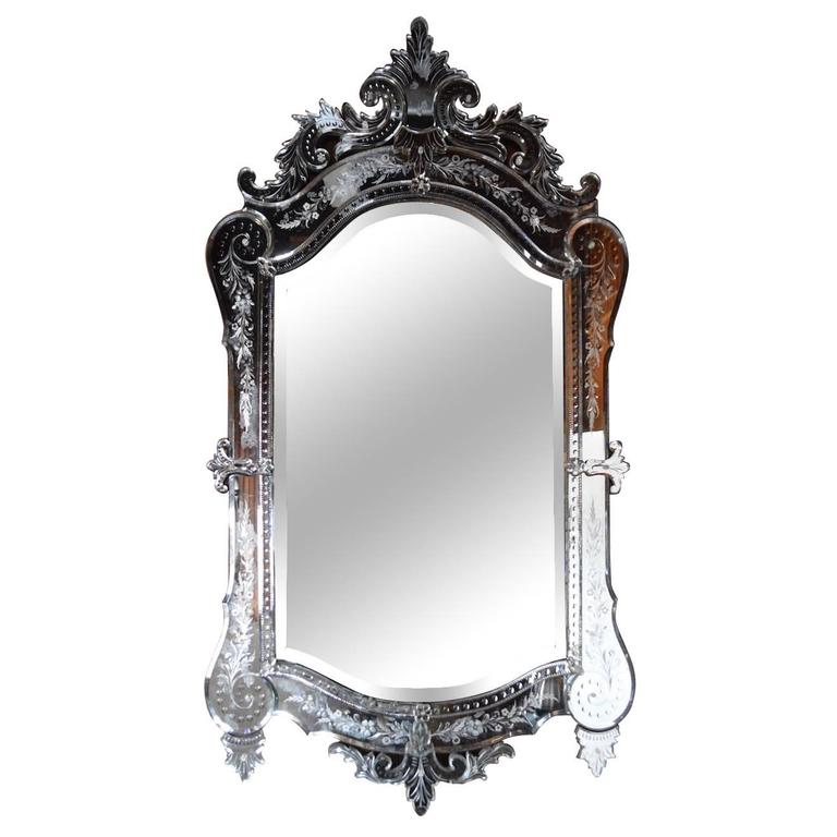 Antique Venetian Glass Mirror By Barbini At 1stdibs Fab Antique Venetian Mirror
