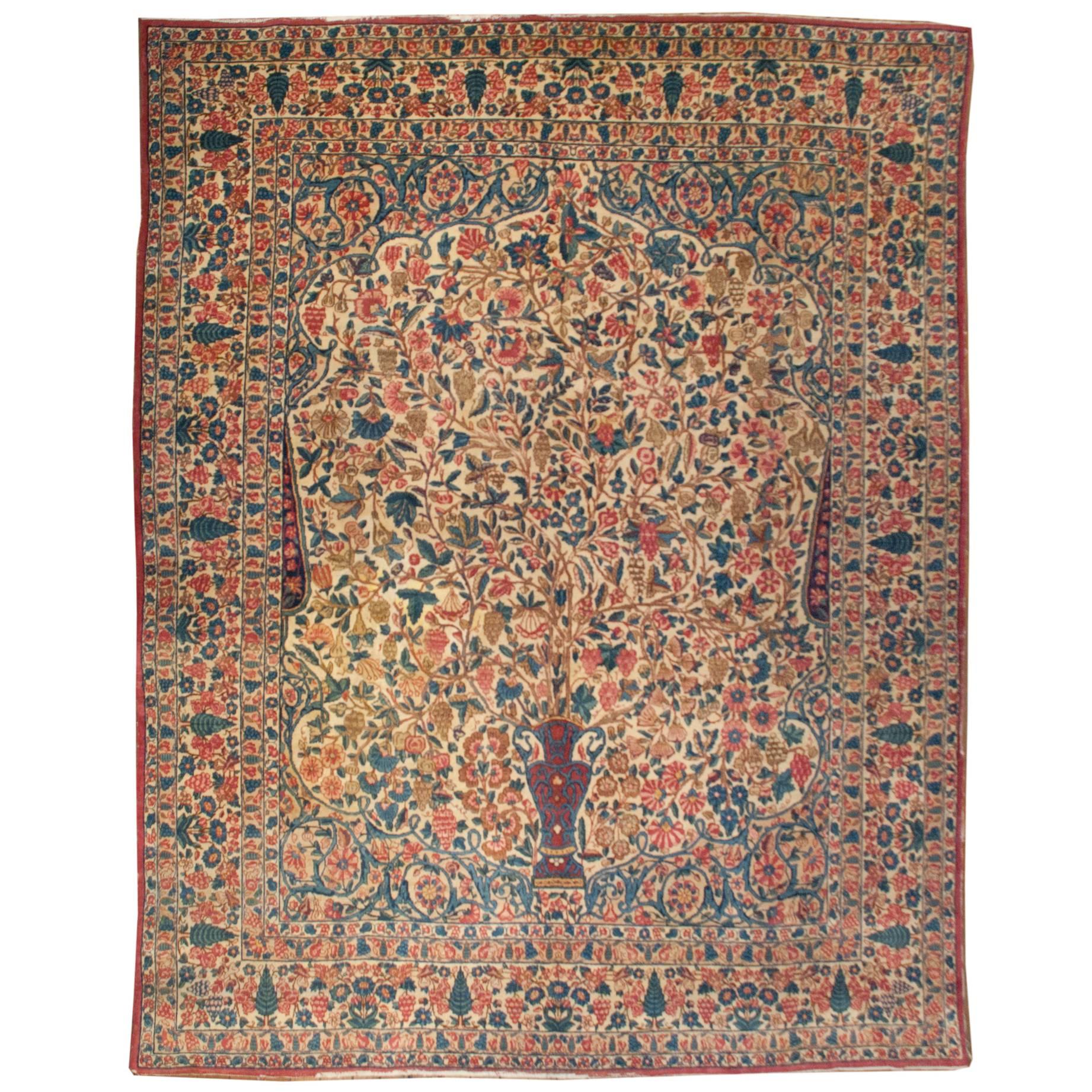 Tapis Kirman du début du XXe siècle