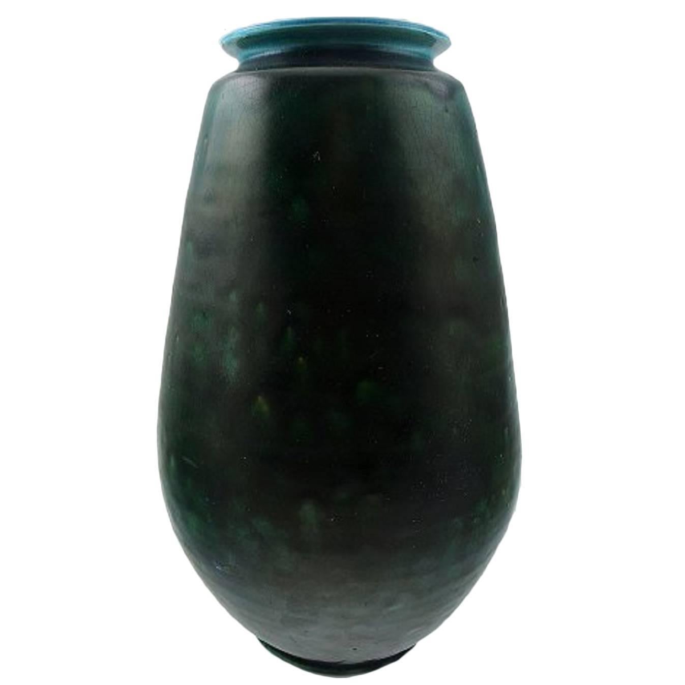 Large Svend Hammershøi Glazed Stoneware Vase from Kähler, Denmark, 1930s