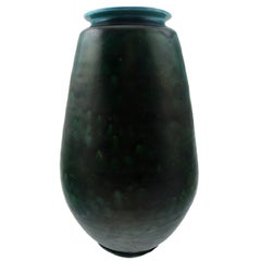 Large Svend Hammershøi Glazed Stoneware Vase from Kähler, Denmark, 1930s