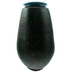 Large Svend Hammershøi Glazed Stoneware Vase from Kähler, Denmark, 1930s 1