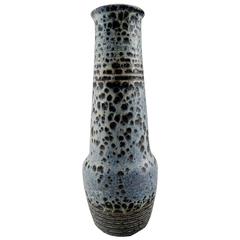 Gunnar Nylund Vase in Ceramics, Blue Speckled Glaze for Rörstrand