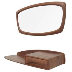 Scandinavian Wall-Mounted Mirror and Cabinet