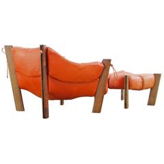 Lounge Chair and Ottoman by Percival Lafer Rosewood, 1974
