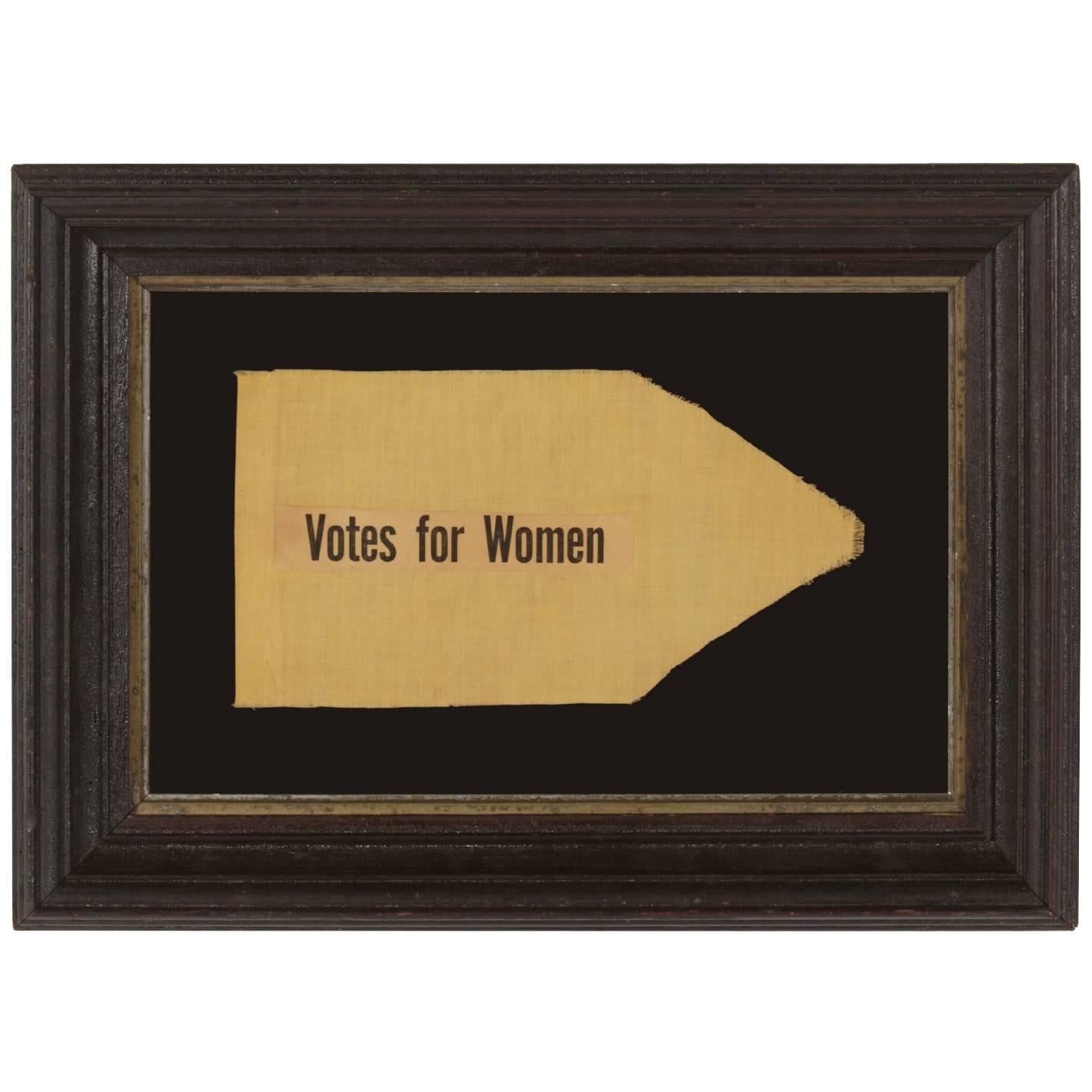 Small Suffragette Pennant with "Votes For Women" Text, 1910-1920