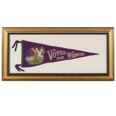 Antique Rare Suffragette Pennant with Iconic Bugler Girl or "Clarion" Image