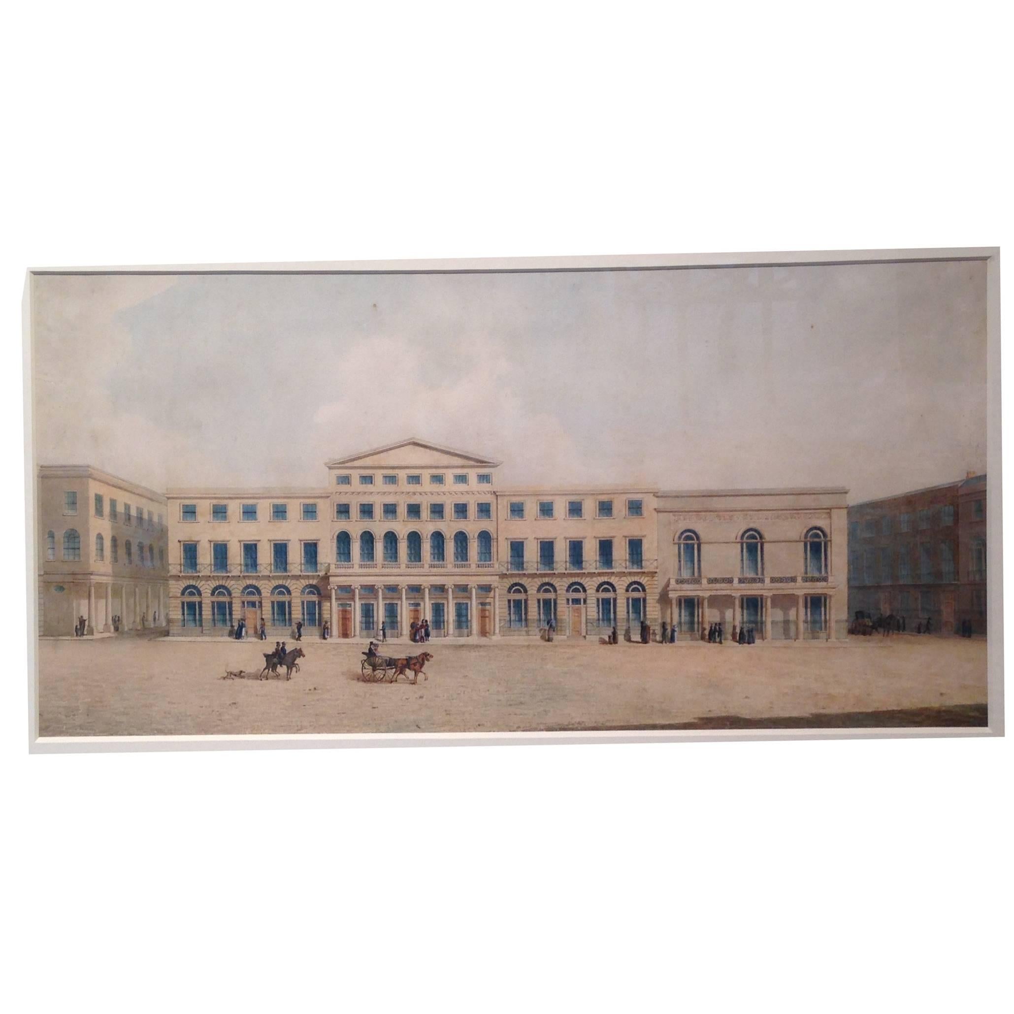 Early 19th century architectural watercolour For Sale