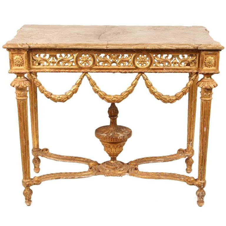 South European Giltwood Console Table, Italy or Spain For Sale at 1stdibs