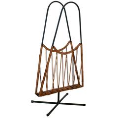 Italian Wicker Magazine Rack