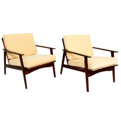 Danish Mid Century Modern Pair of Scandinavian Easy Chairs