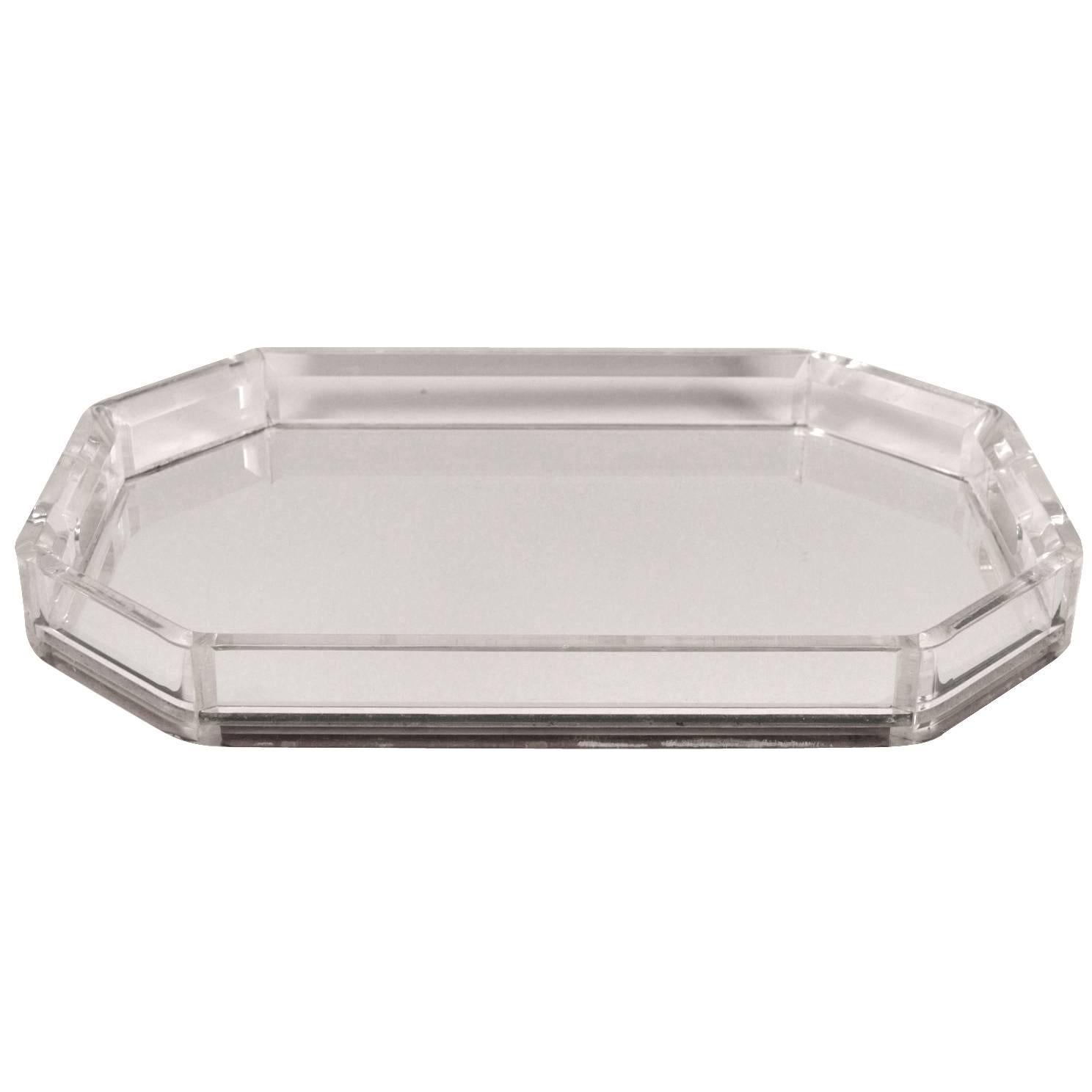Lucite Tray with Mirrored Surface