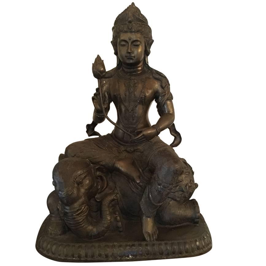 Majestic Large Bronze Quan Yin  For Sale