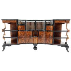 1920s-1930s Art Deco Burl Wood Dry Bar Sideboard Cabinet 1
