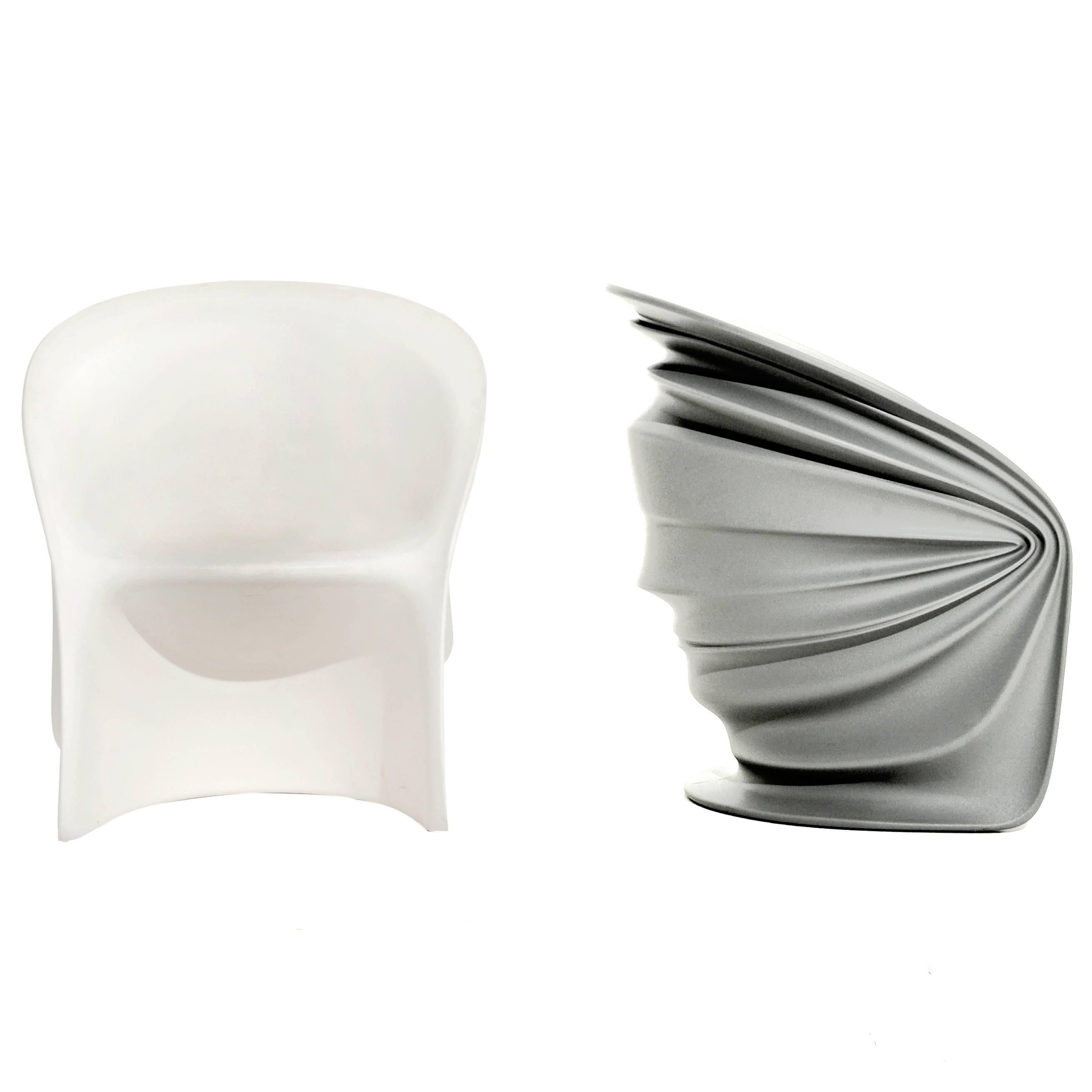 "Modesty Veiled" White or Gray Armchair Designed by Italo Rota for Driade For Sale