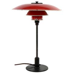 Rare Red Metal PH 3-2 Table Lamp, Poul Henningsen, Louis Poulsen