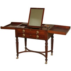 Antique 19th Century Directoire Gentleman Dresser Table in solid Mahogany
