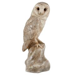 Vintage Sculpture of an Alabaster Owl